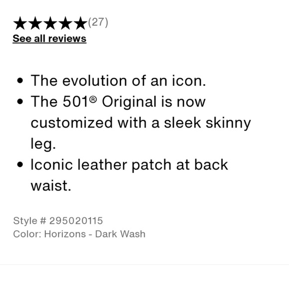 Levi'sยฎ Premium 501ยฎ Skinny Jeans - Picture 5 of 6